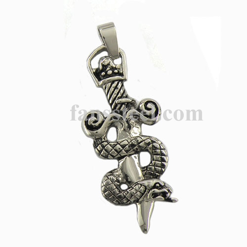 FSP05W29B tribal snake pendant - Click Image to Close